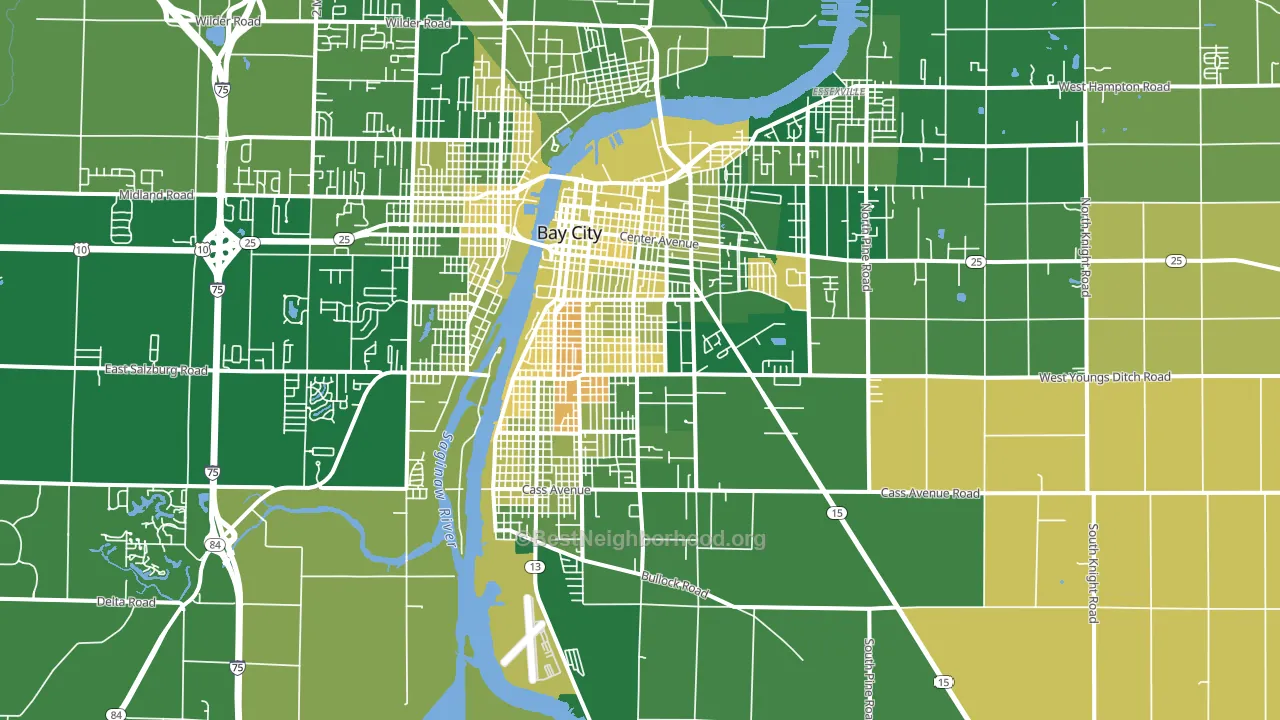 48708, MI block-group voter-turnout map