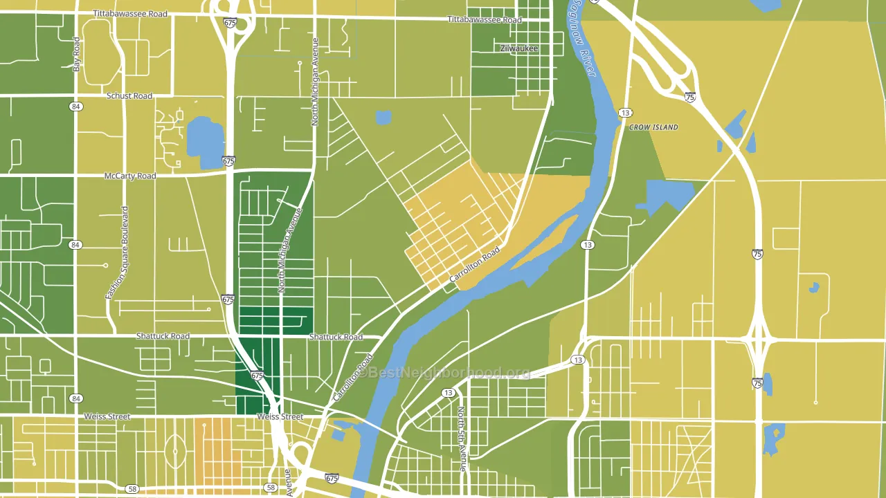 48724, MI block-group voter-turnout map