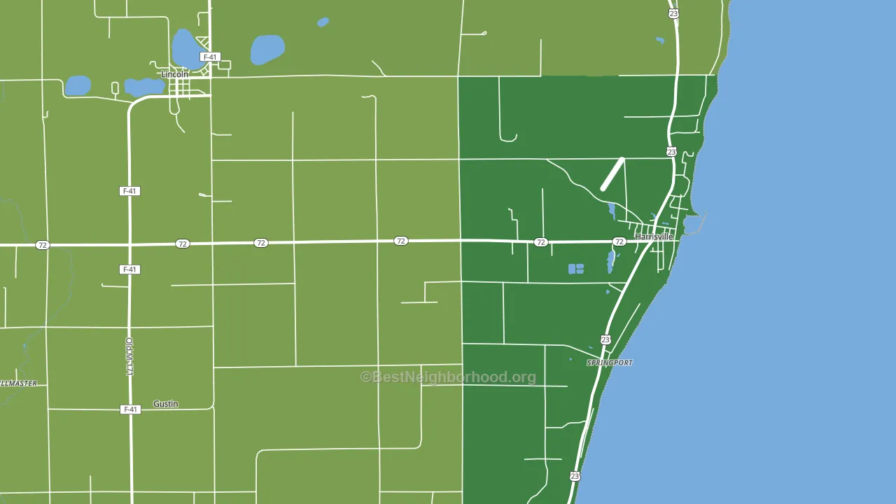 48740, MI block-group voter-turnout map