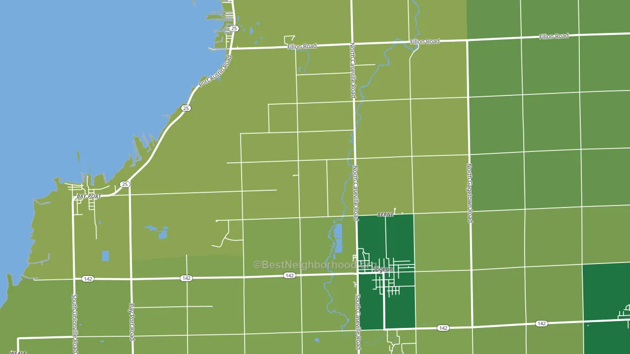 48755, MI block-group voter-turnout map