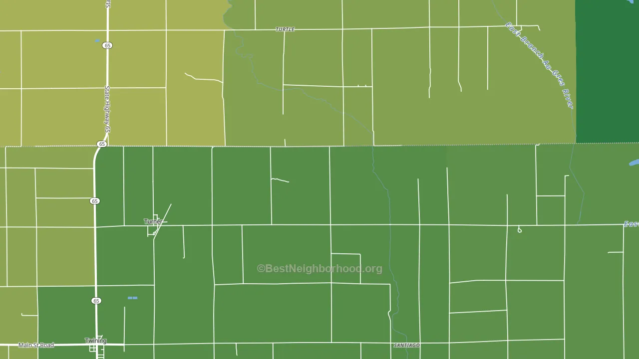 48765, MI block-group voter-turnout map
