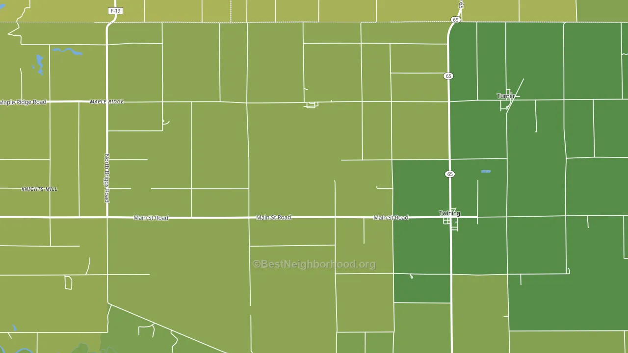 48766, MI block-group voter-turnout map