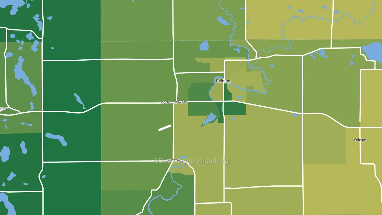 48809, MI block-group voter-turnout map