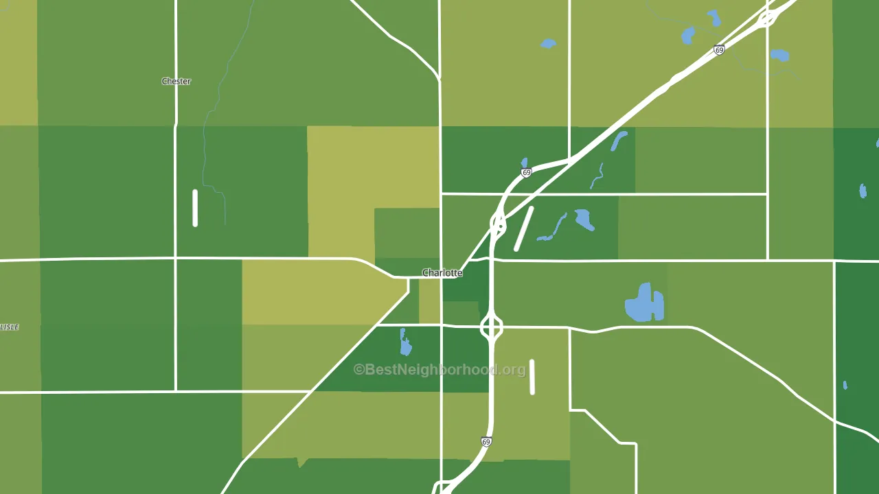 48813, MI block-group voter-turnout map