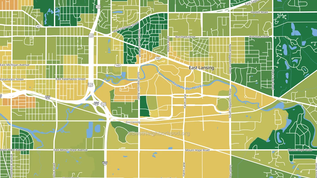 48825, MI block-group voter-turnout map