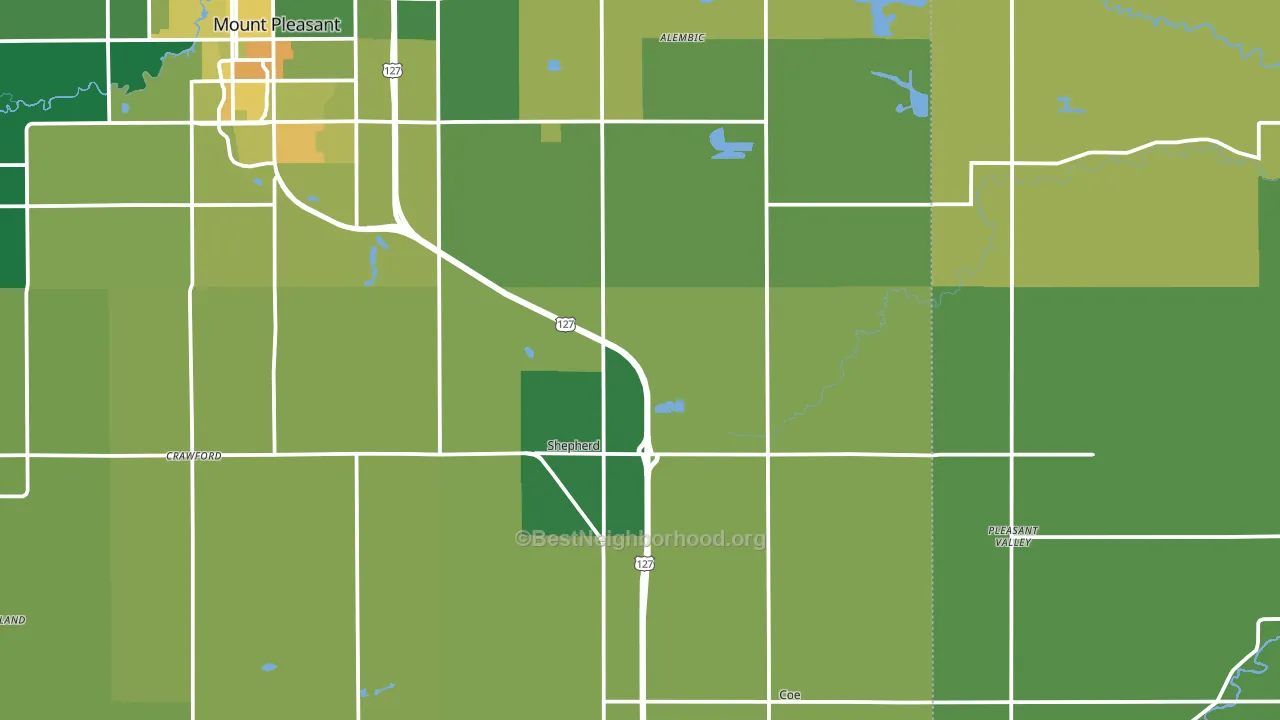 48883, MI block-group voter-turnout map