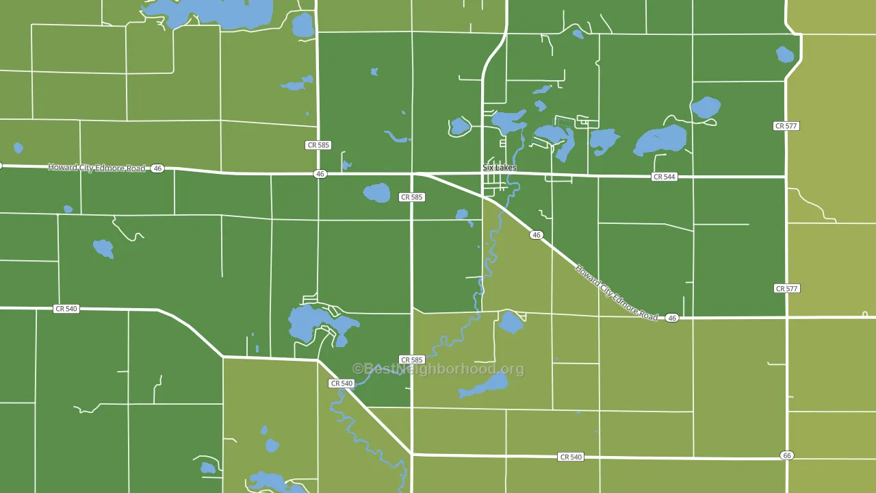 48886, MI block-group voter-turnout map