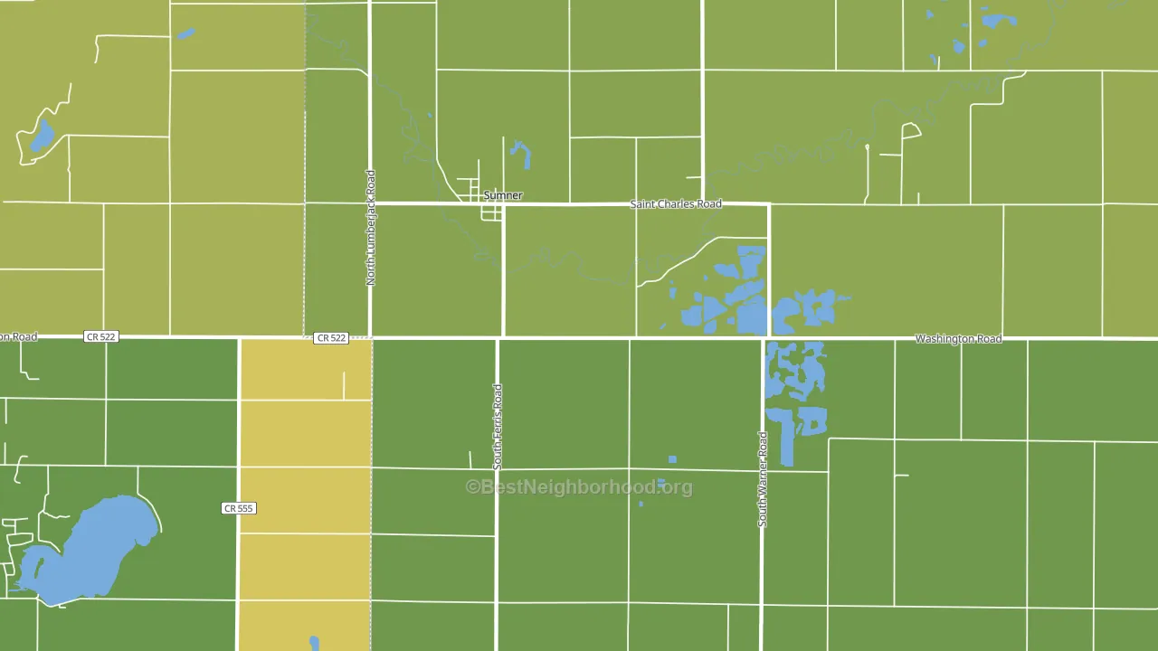48889, MI block-group voter-turnout map