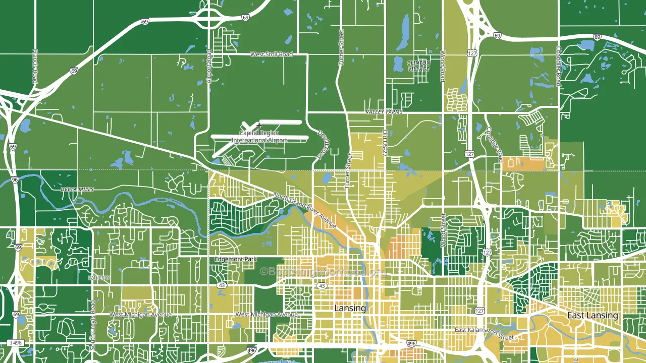 48906, MI block-group voter-turnout map