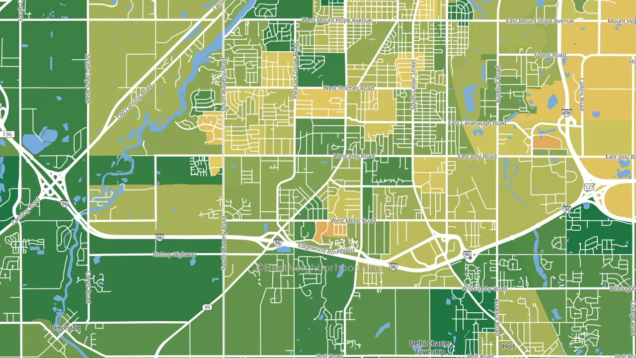 48911, MI block-group voter-turnout map