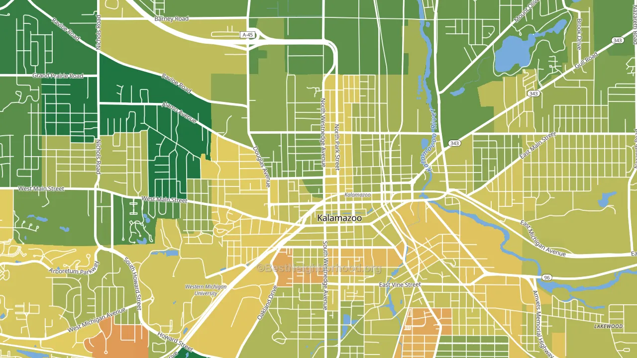49007, MI block-group voter-turnout map