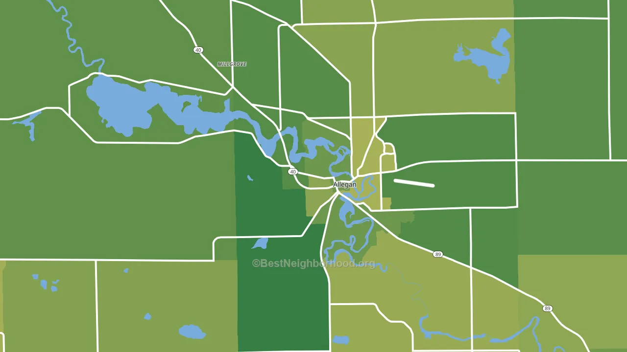 49010, MI block-group voter-turnout map