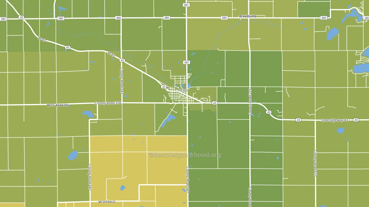 49013, MI block-group voter-turnout map