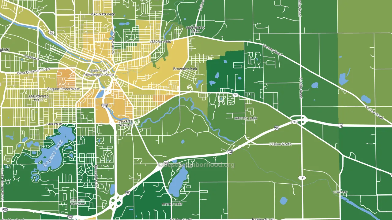 49014, MI block-group voter-turnout map