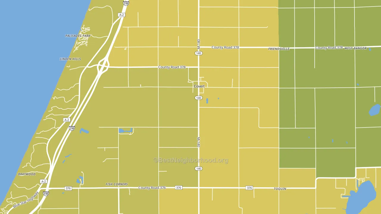 49043, MI block-group voter-turnout map