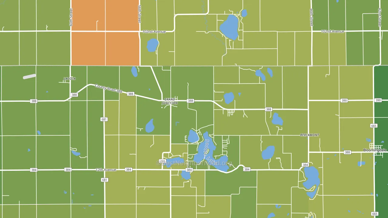 49056, MI block-group voter-turnout map