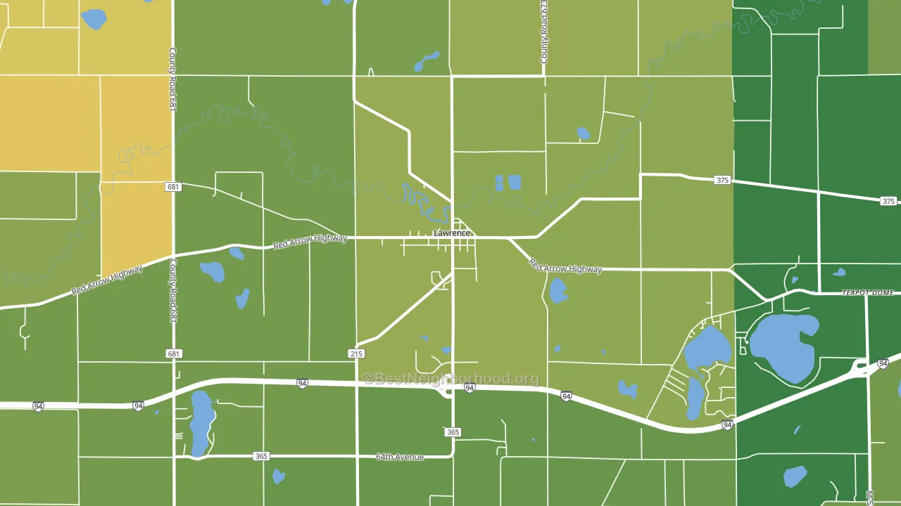 49064, MI block-group voter-turnout map