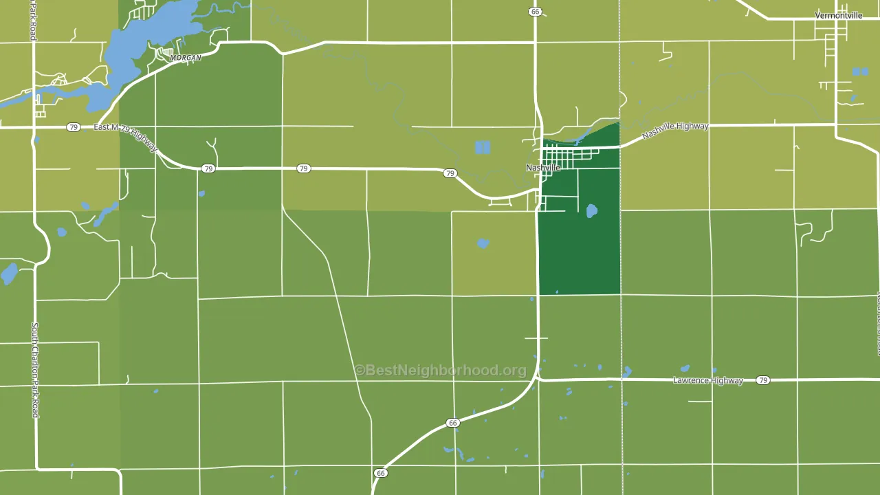49073, MI block-group voter-turnout map