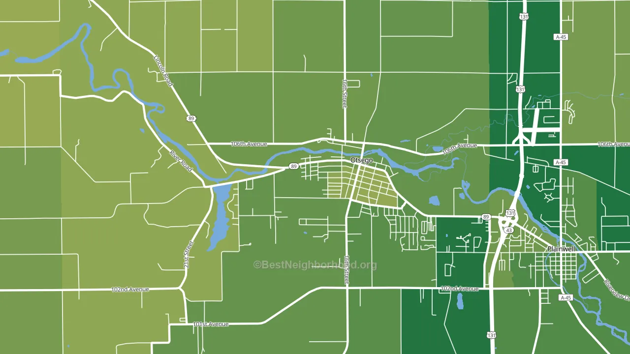 49078, MI block-group voter-turnout map