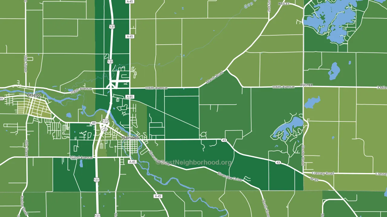 49080, MI block-group voter-turnout map
