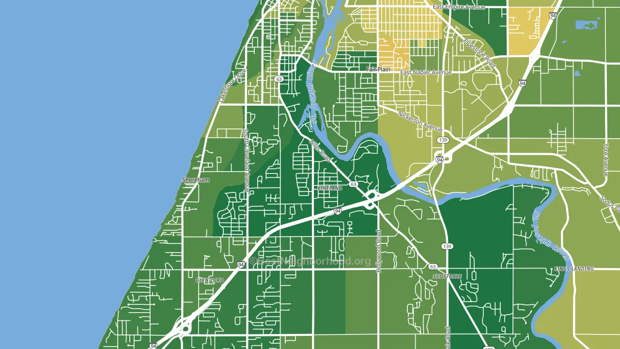 49085, MI block-group voter-turnout map