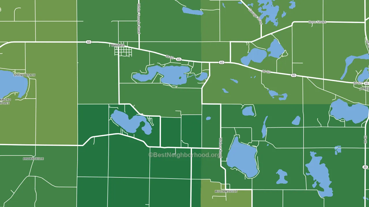 49095, MI block-group voter-turnout map