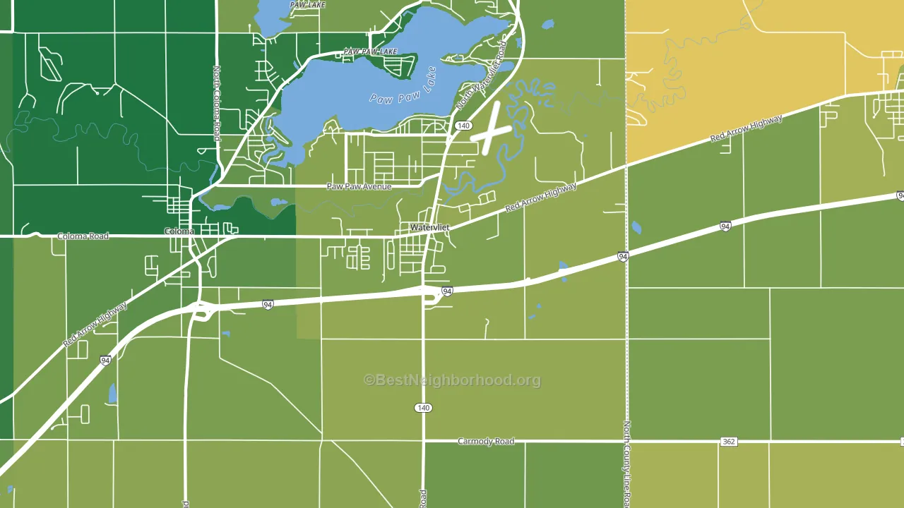 49098, MI block-group voter-turnout map