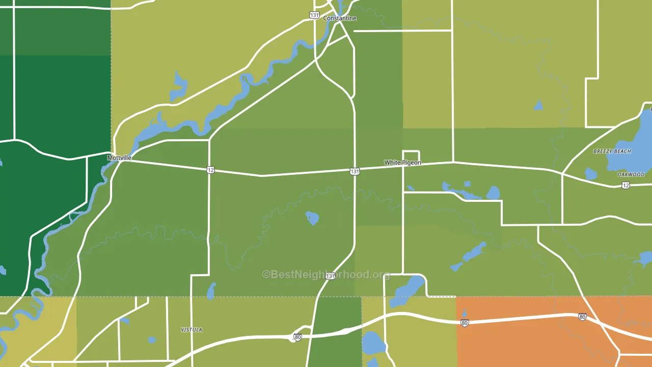 49099, MI block-group voter-turnout map