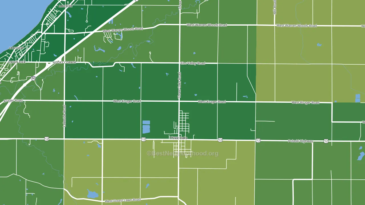 49128, MI block-group voter-turnout map