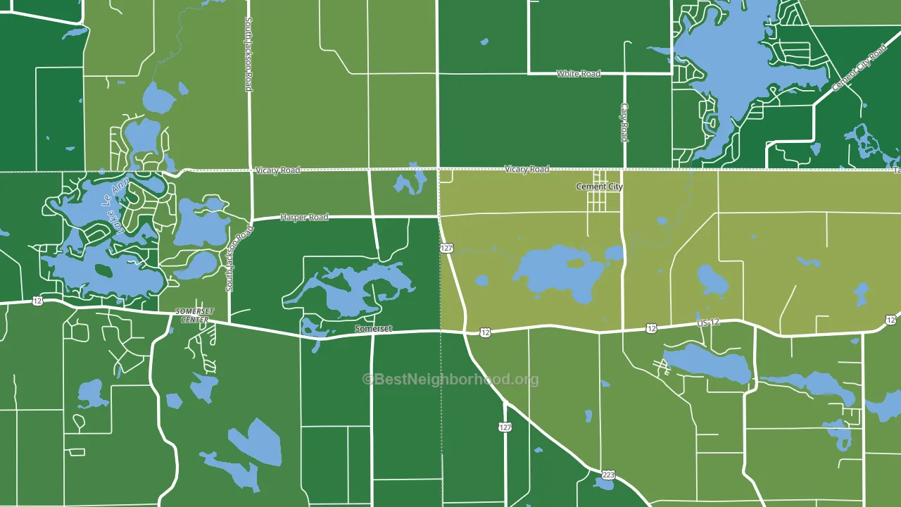 49233, MI block-group voter-turnout map