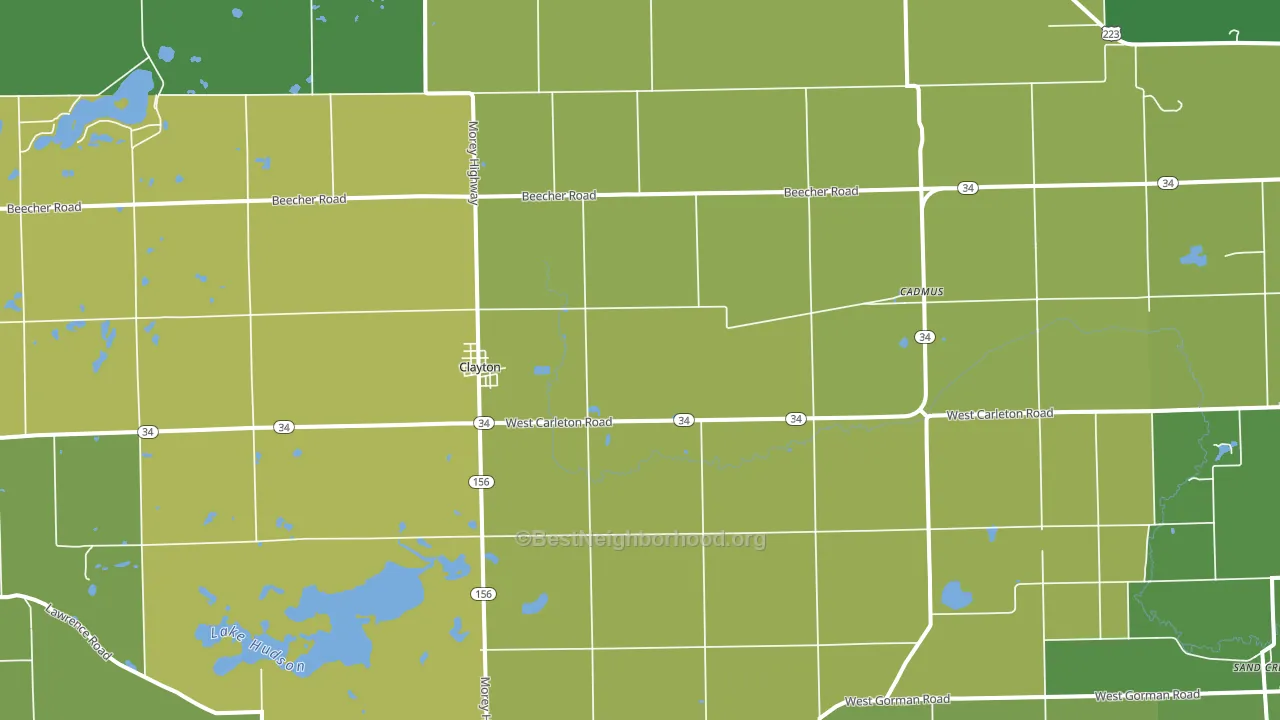 49235, MI block-group voter-turnout map