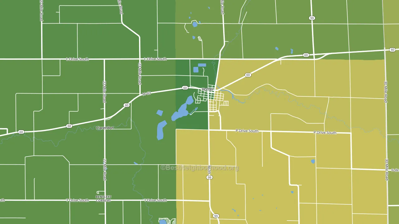 49245, MI block-group voter-turnout map