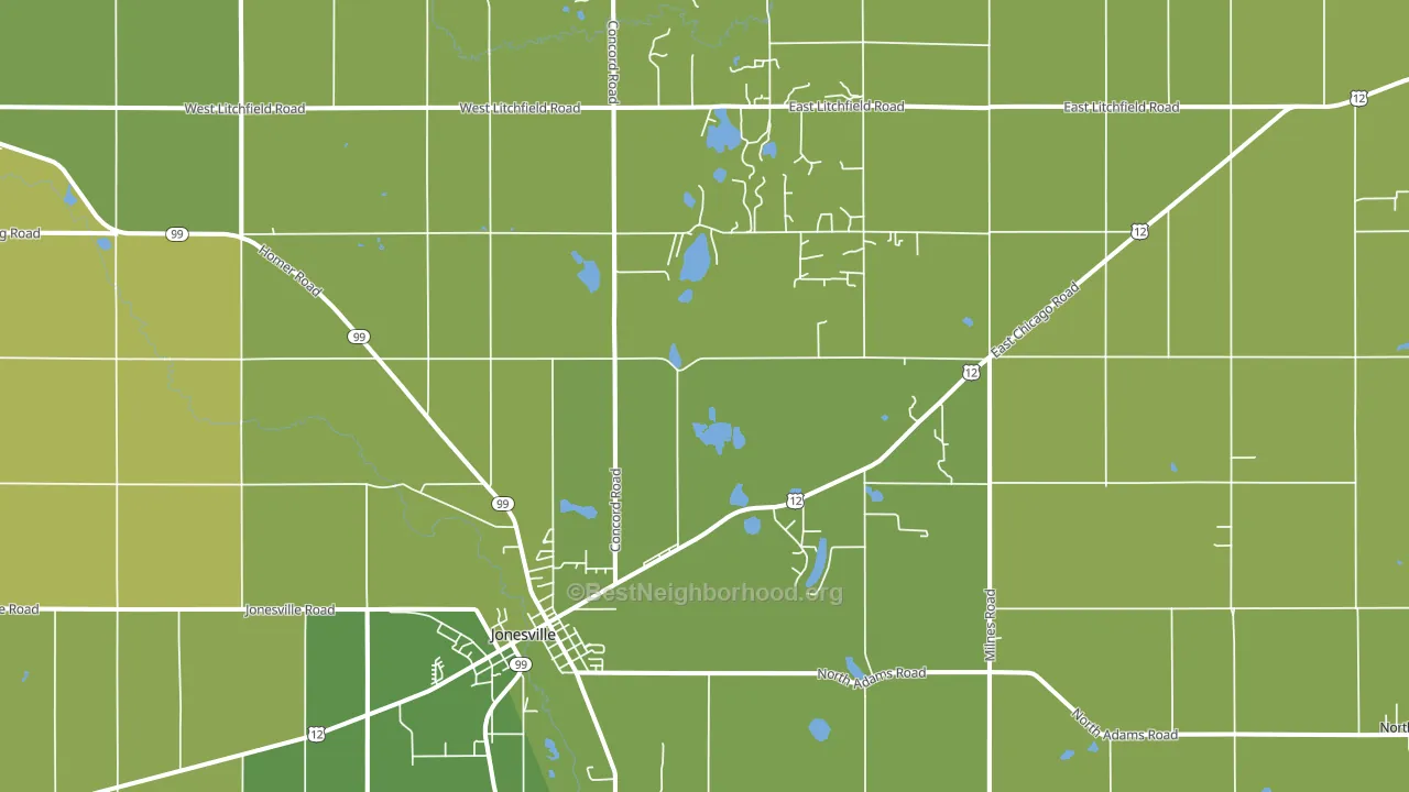 49250, MI block-group voter-turnout map
