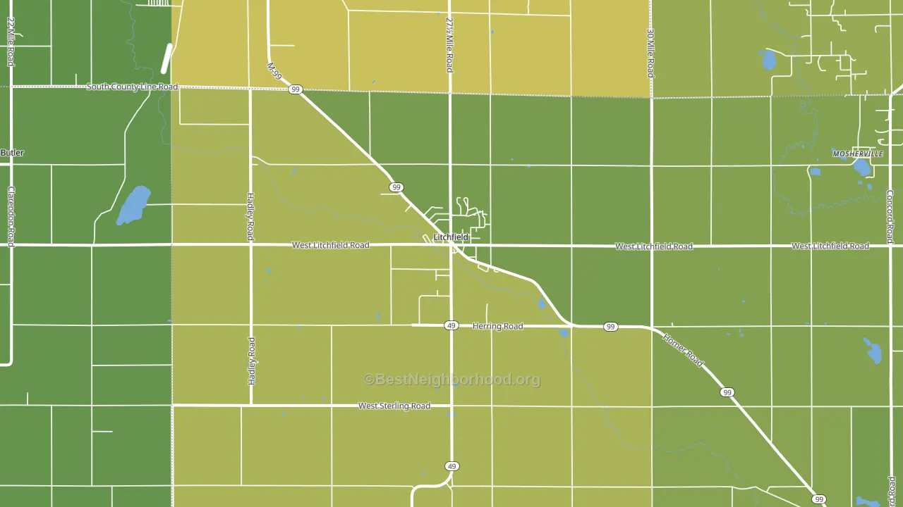 49252, MI block-group voter-turnout map