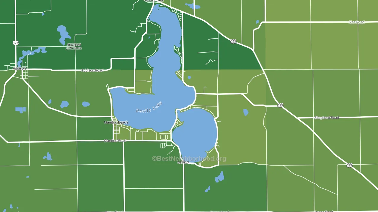 49253, MI block-group voter-turnout map