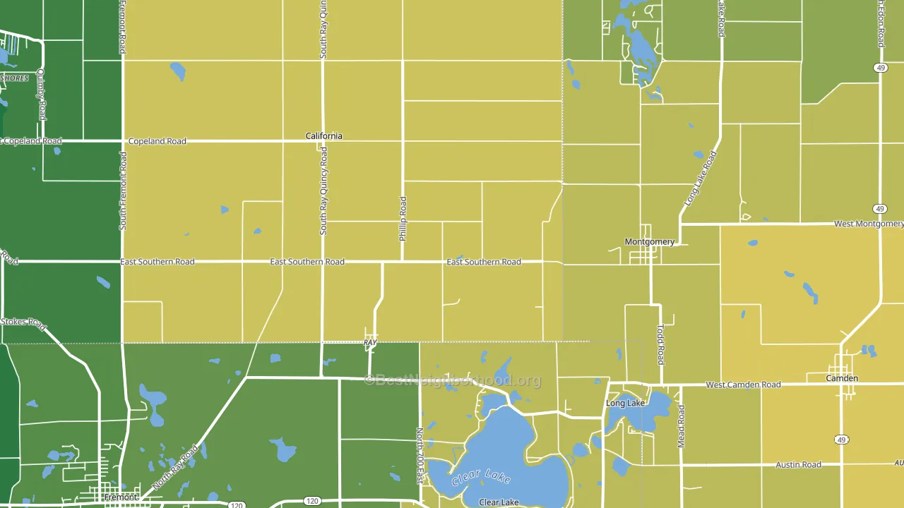 49255, MI block-group voter-turnout map