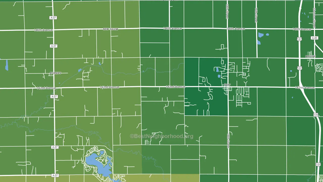 49323, MI block-group voter-turnout map