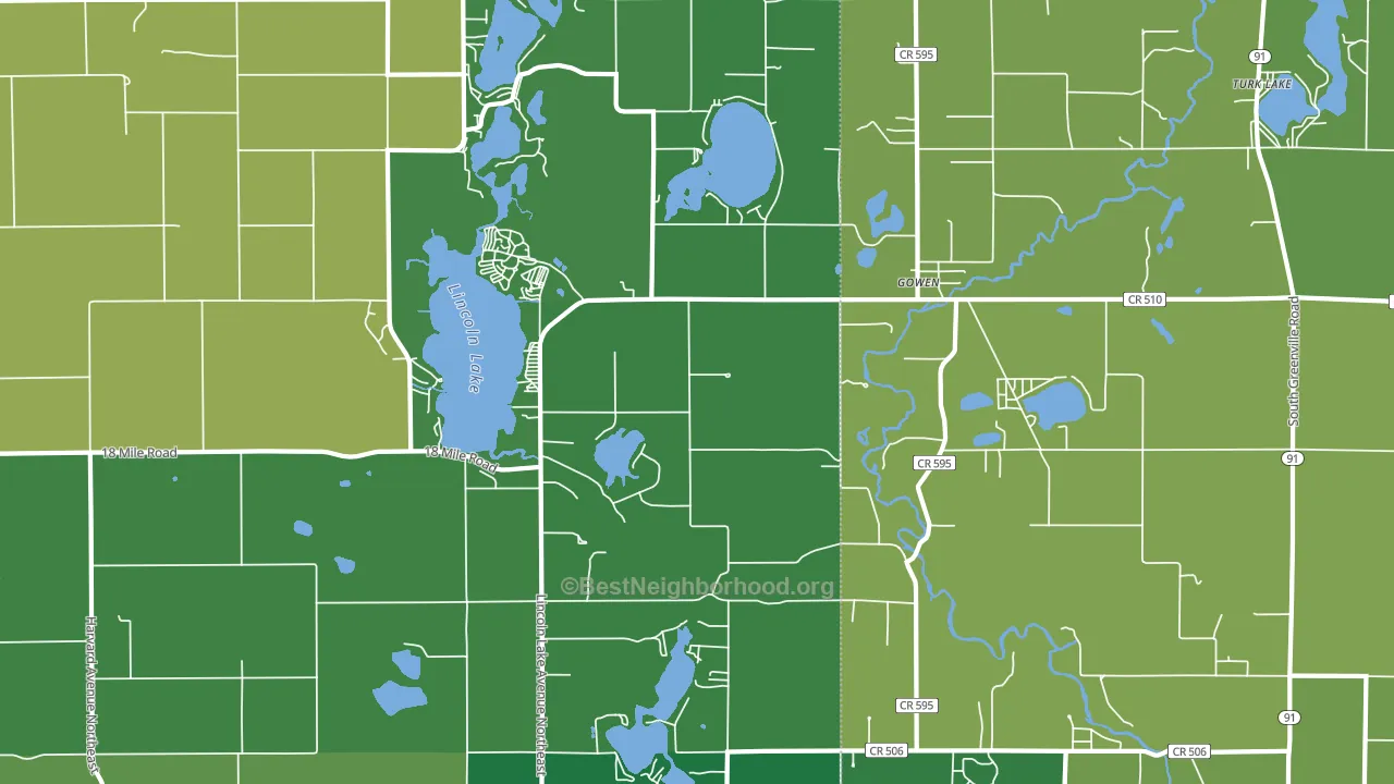 49326, MI block-group voter-turnout map