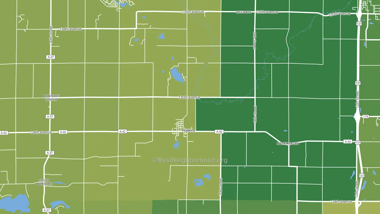 49328, MI block-group voter-turnout map