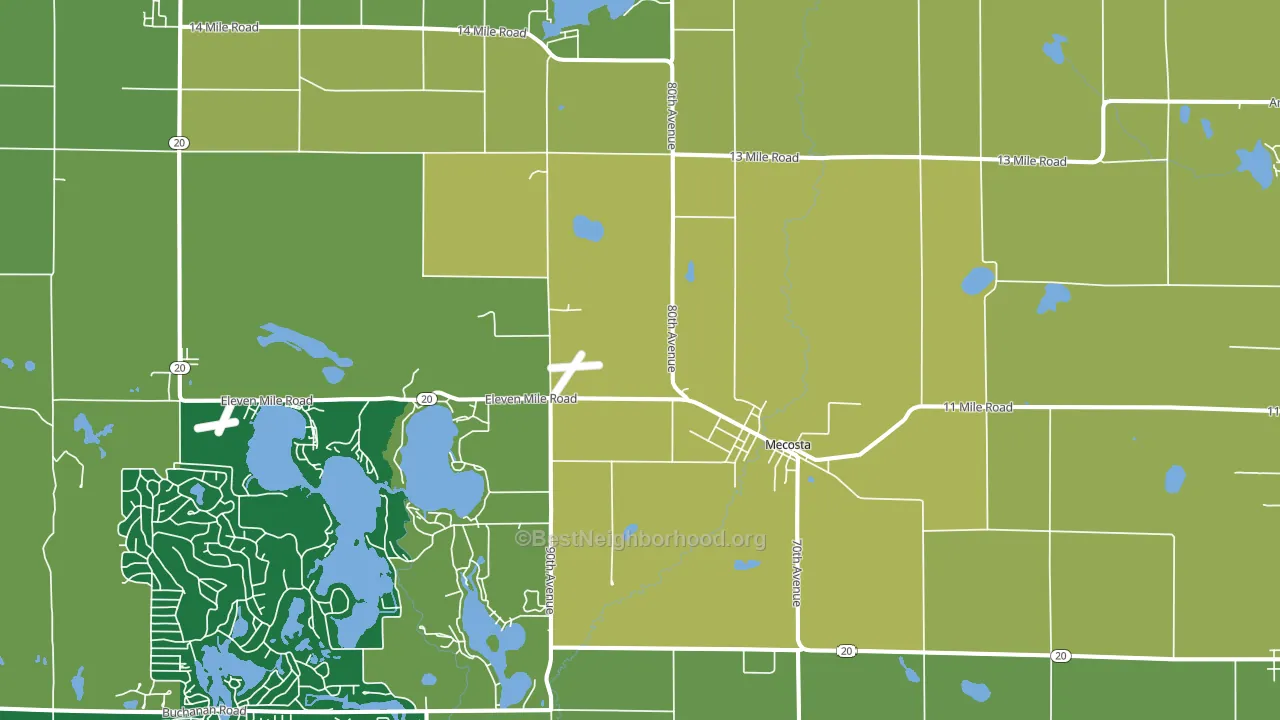 49332, MI block-group voter-turnout map