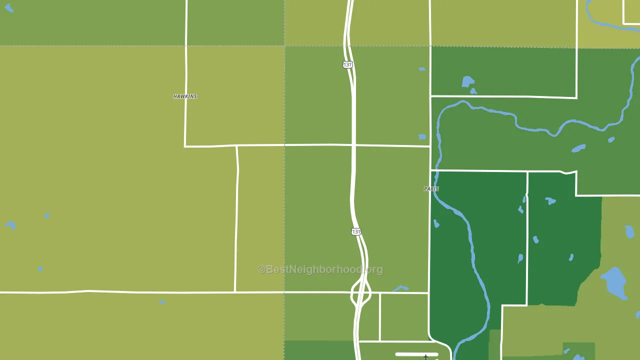 49338, MI block-group voter-turnout map