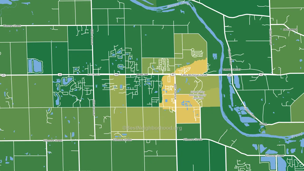 49401, MI block-group voter-turnout map