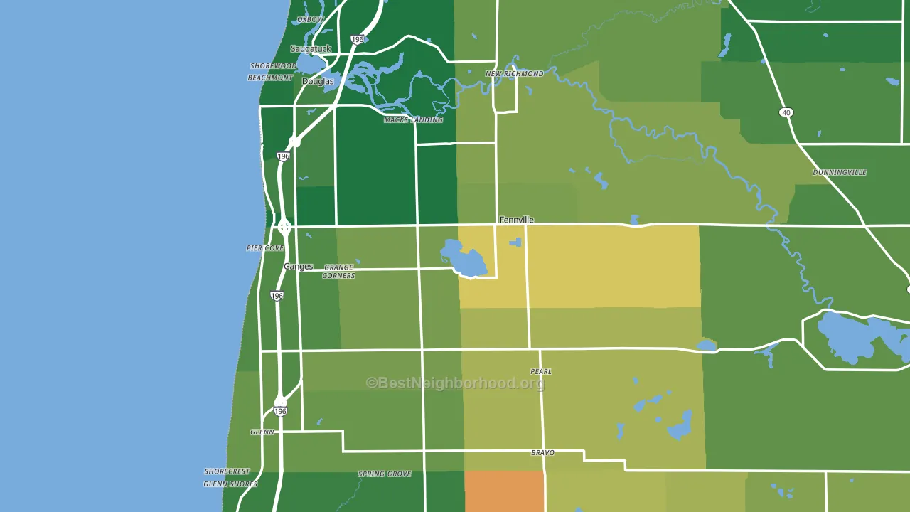 49408, MI block-group voter-turnout map