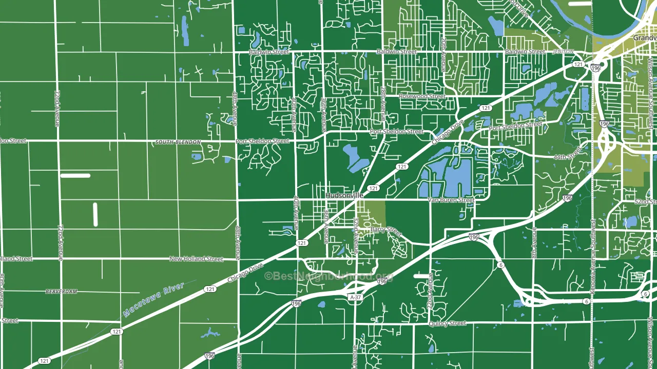 49426, MI block-group voter-turnout map