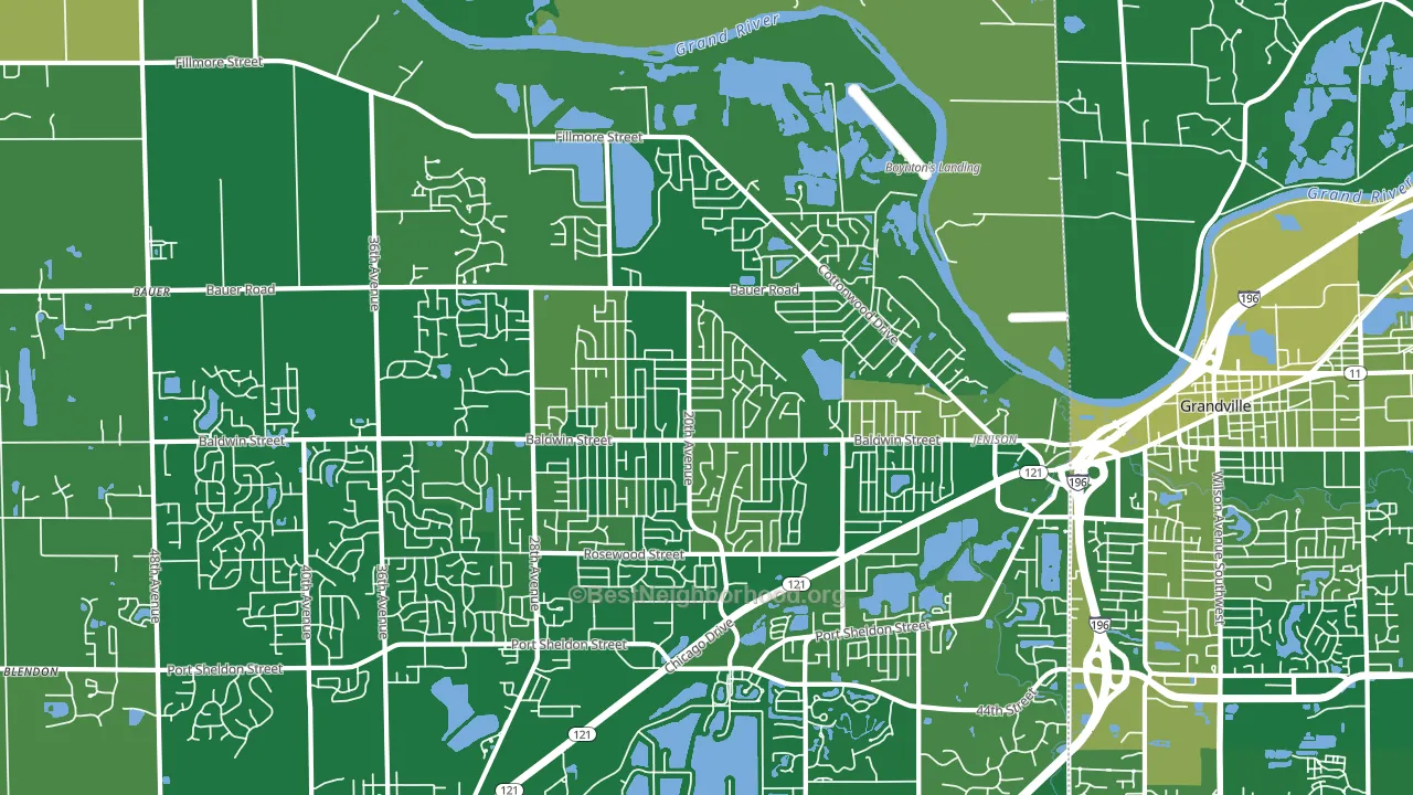 49428, MI block-group voter-turnout map