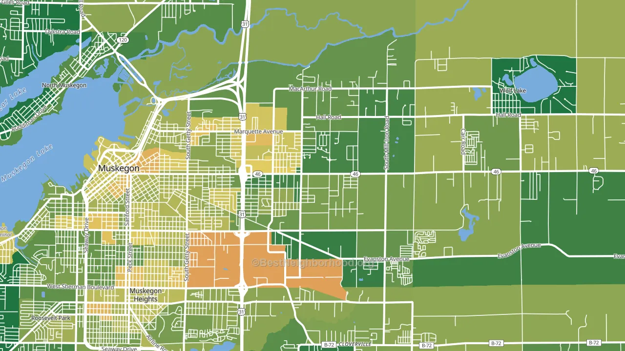 49442, MI block-group voter-turnout map