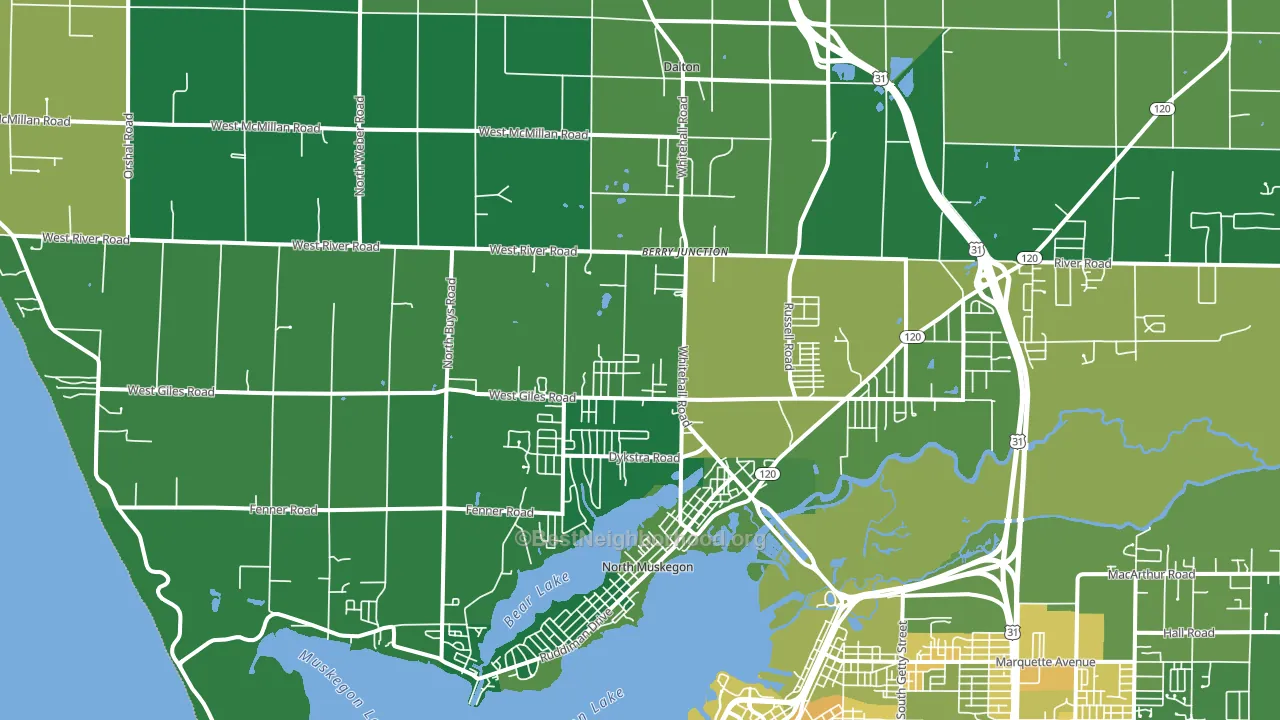 49445, MI block-group voter-turnout map