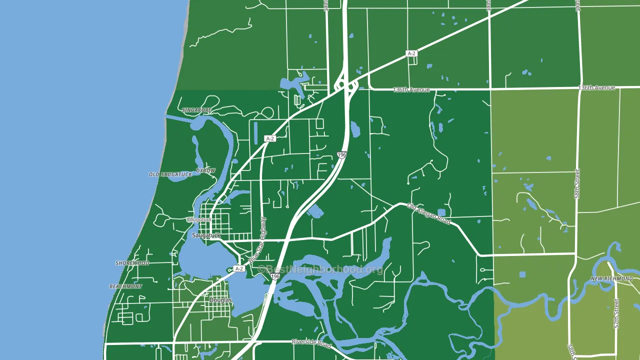 49453, MI block-group voter-turnout map