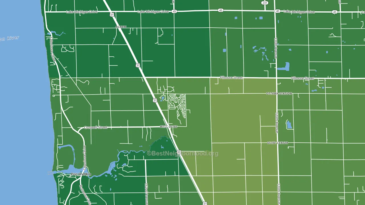 49460, MI block-group voter-turnout map