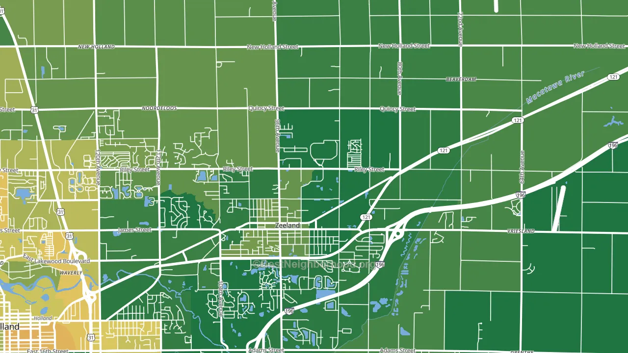 49464, MI block-group voter-turnout map